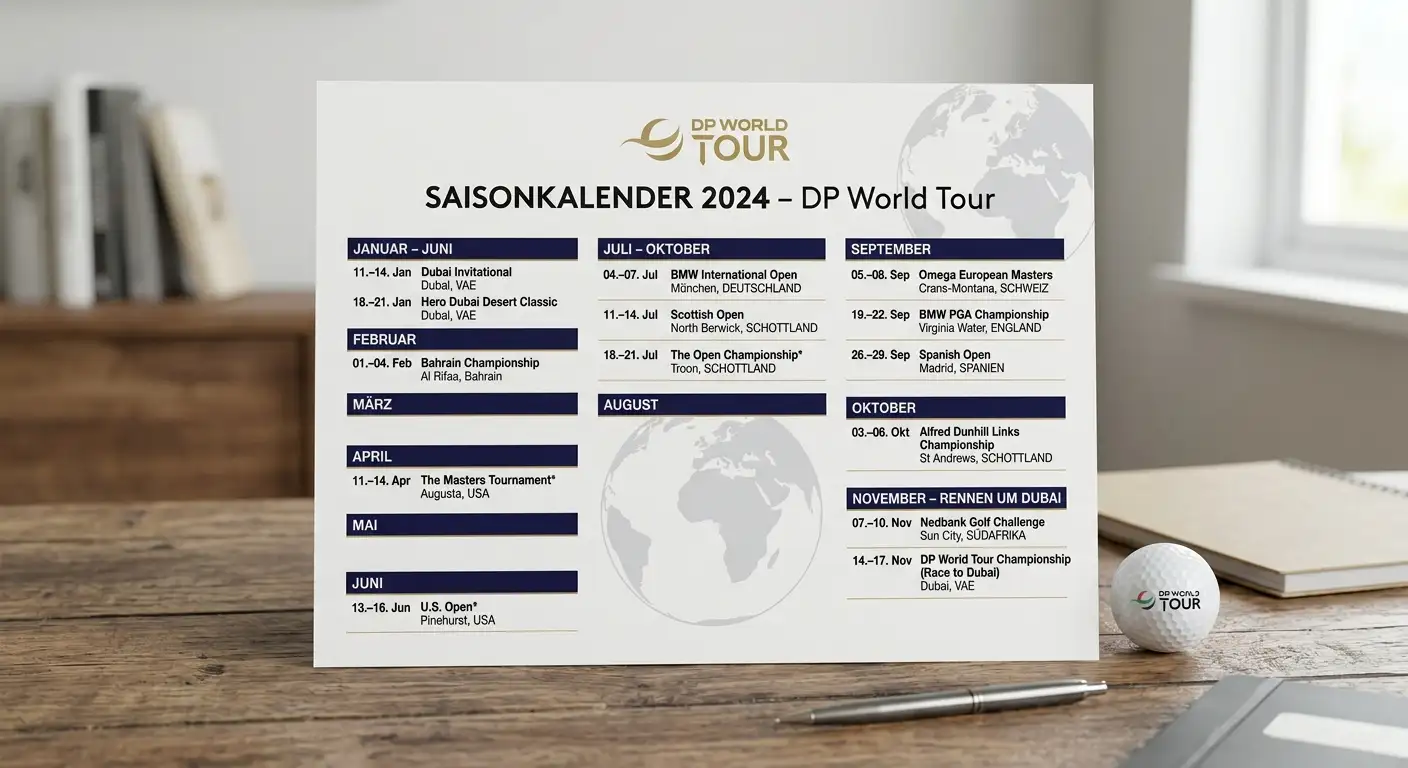 DP World Tour Turnierkalender 2026: wichtigste Events für Wetter, von BMW PGA Championship bis Dubai Finale