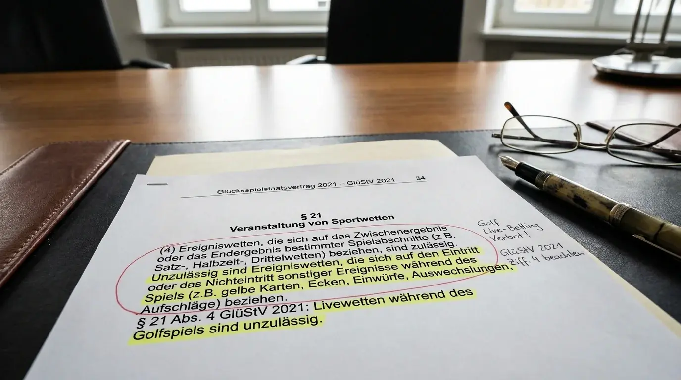 Details des GGL-Verbots von Golf Livewetten in Deutschland — Paragraph 21 GlüStV 2021