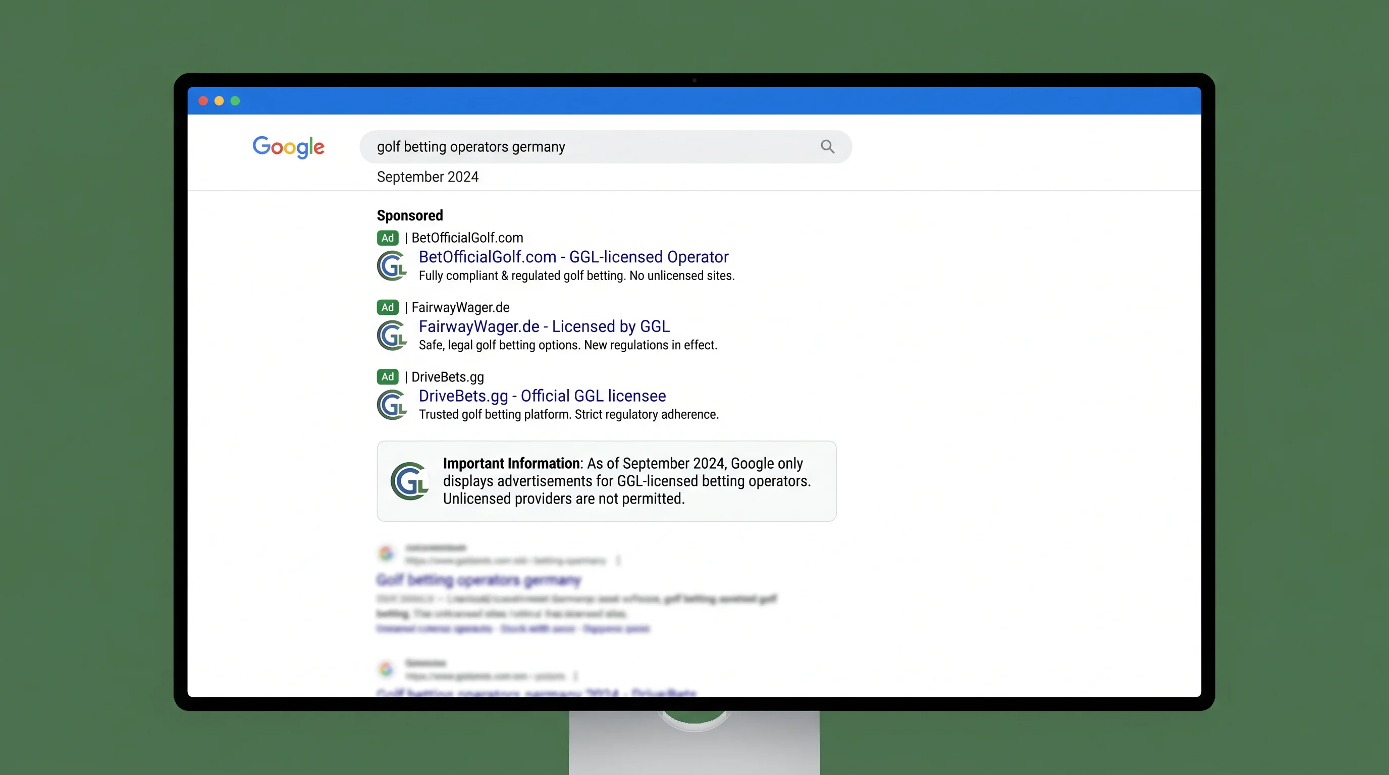 GGL-Werbeverbot seit 2024 — illegale Golf Wettanbieter aus Google Ads verdrängt