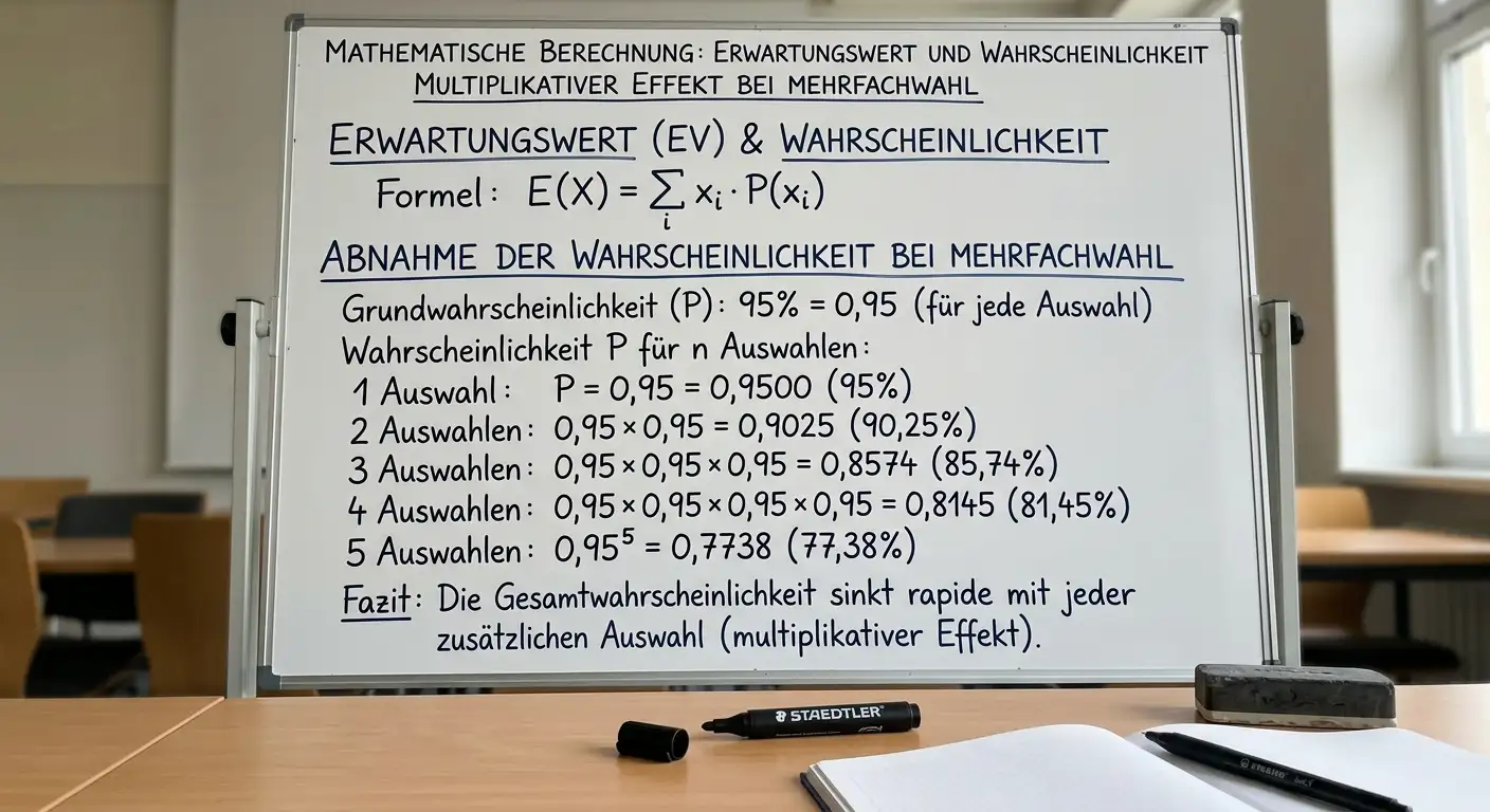 EV-Kalkulation Golf Kombiwetten: Expected Value sinkt mit jeder zusätzlichen Selektion multiplikativ
