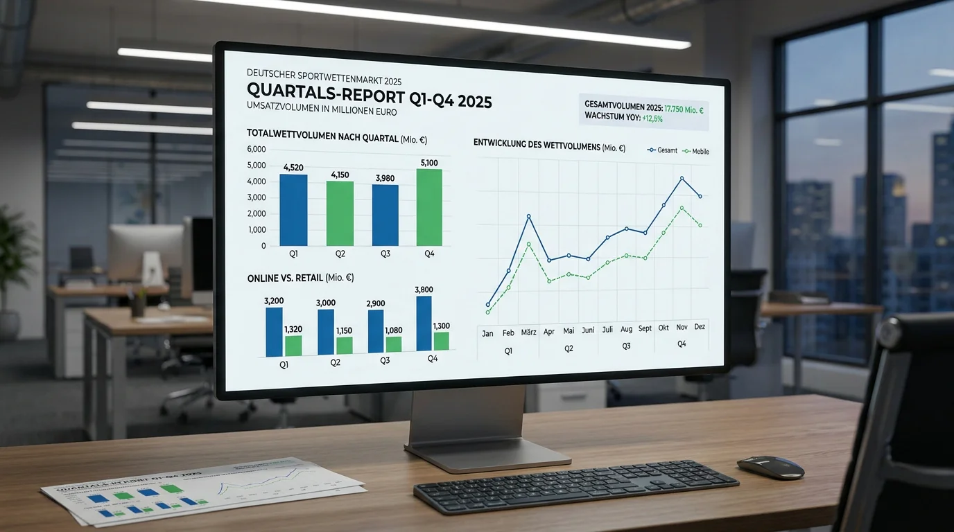 Sportwetten Marktvolumen Deutschland 2025 — GGL Marktmonitor Quartalsdaten Online und Stationär