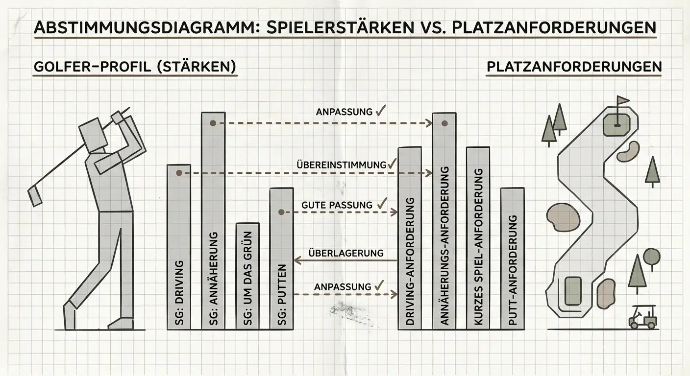 Course Fit Methode für Golf Wetten — SG-Kategorien mit Kursanforderungen abgleichen für bessere Quotenanalyse